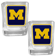 Michigan Wolverines Square Glass Shot Glass Set