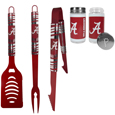 Alabama Crimson Tide 3pc Color BBQ Tools w/Salt & Pepper Shakers