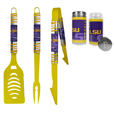 LSU Tigers 3pc Color BBQ Tools w/Salt & Pepper Shakers