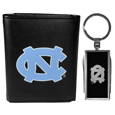 N. Carolina Tar Heels Tri-fold Wallet & Multitool Key Chain, Black