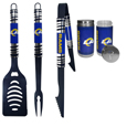 Los Angeles Rams 3pc Color BBQ Tools w/Salt & Pepper Shakers