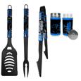 Carolina Panthers 3pc Color BBQ Tools w/Salt & Pepper Shakers