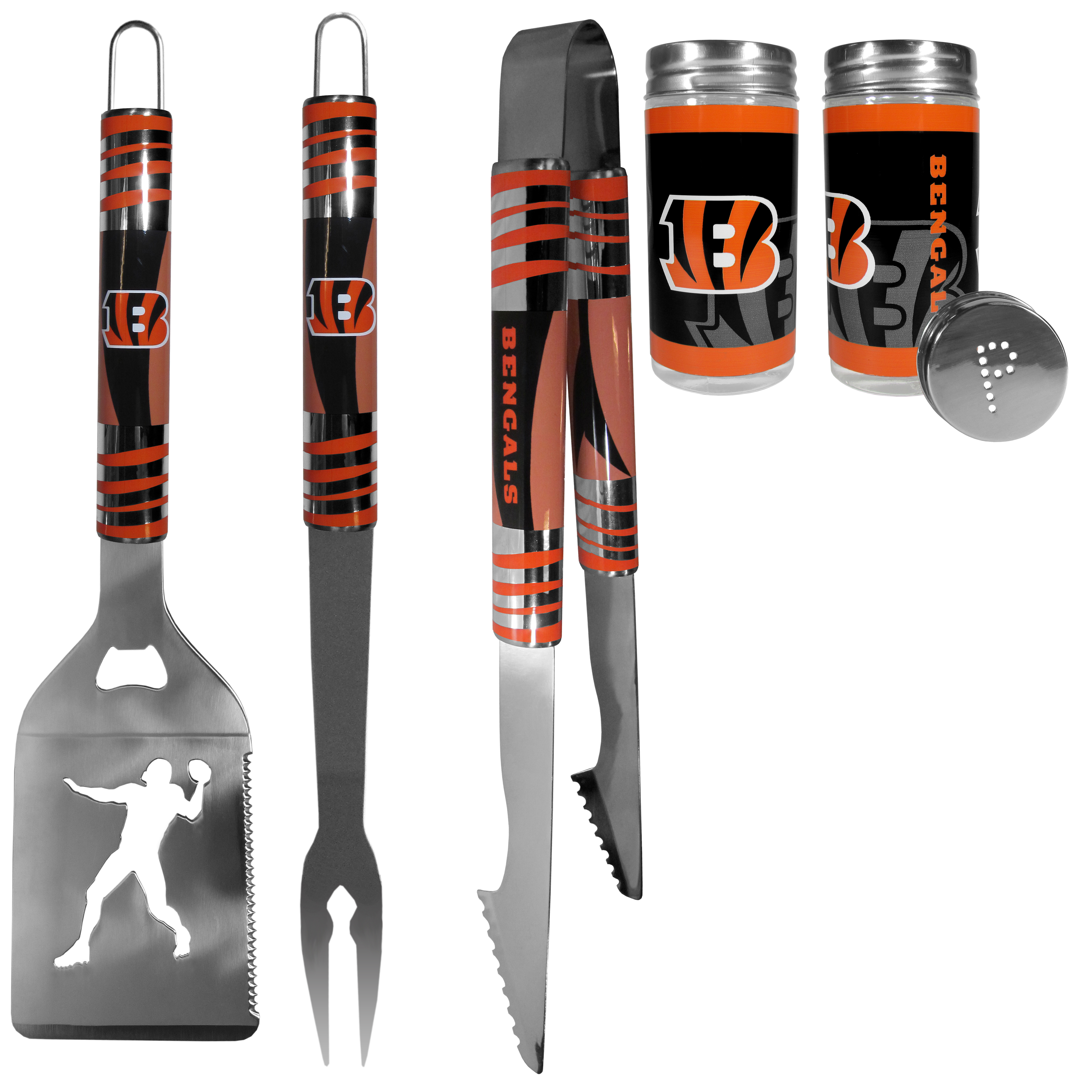3pc Tailgate BBQ Tools w/Shakers