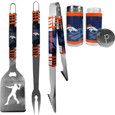 Denver Broncos 3pc Tailgate BBQ Tools w/Shakers
