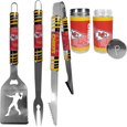 Kansas City Chiefs 3pc Tailgate BBQ Tools w/Shakers