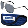 Detroit Lions Aviator Sunglasses and Sports Case