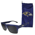 Baltimore Ravens Sportsfarer Sunglasses and Bag Set