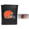 Cleveland Browns Leather Tri-fold Wallet & Money Clip