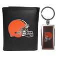 Cleveland Browns Leather Tri-fold Wallet & Multitool Key Chain, Black