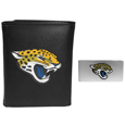Jacksonville Jaguars Leather Tri-fold Wallet & Money Clip